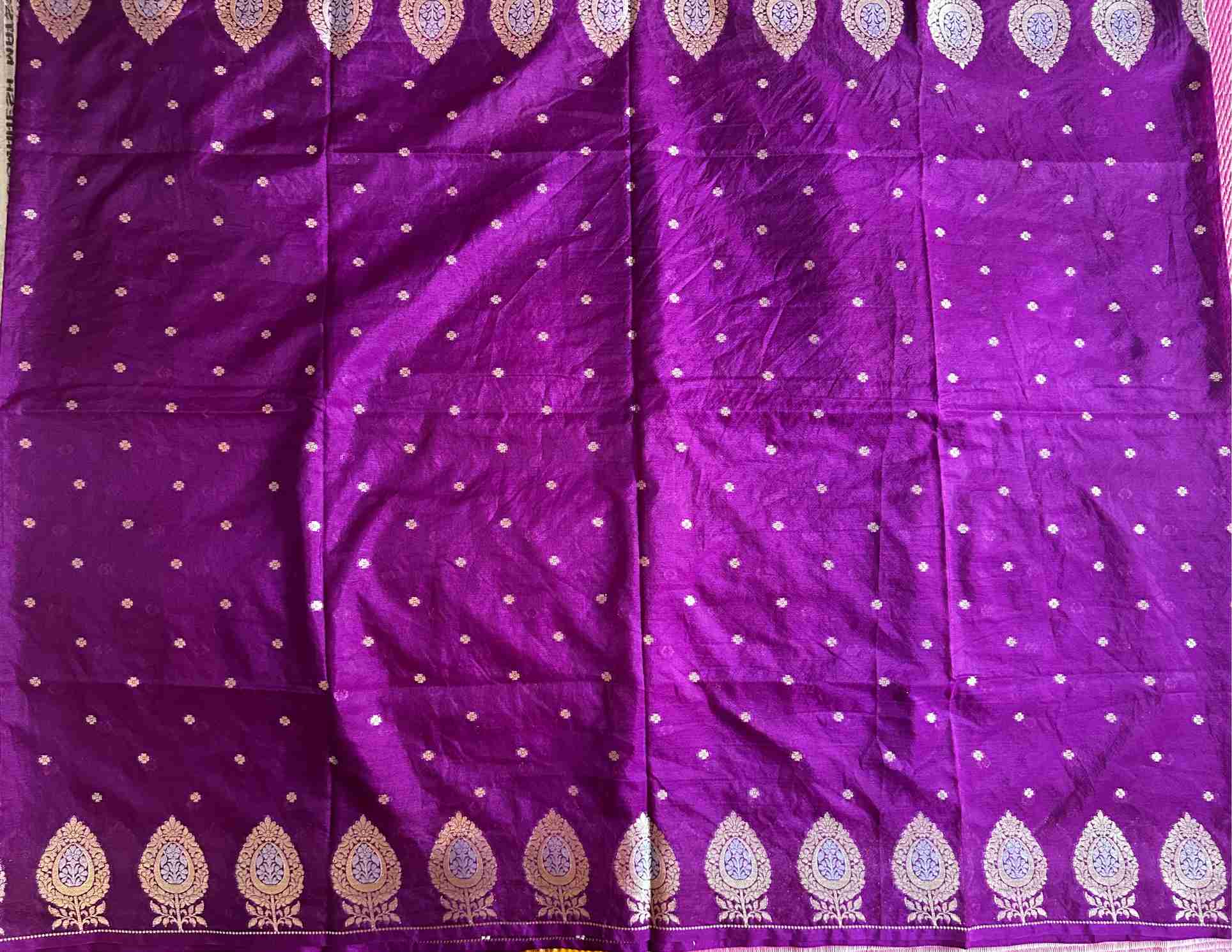 Banarasi Crepe Silk Saree with Sona Rupa Zari Work