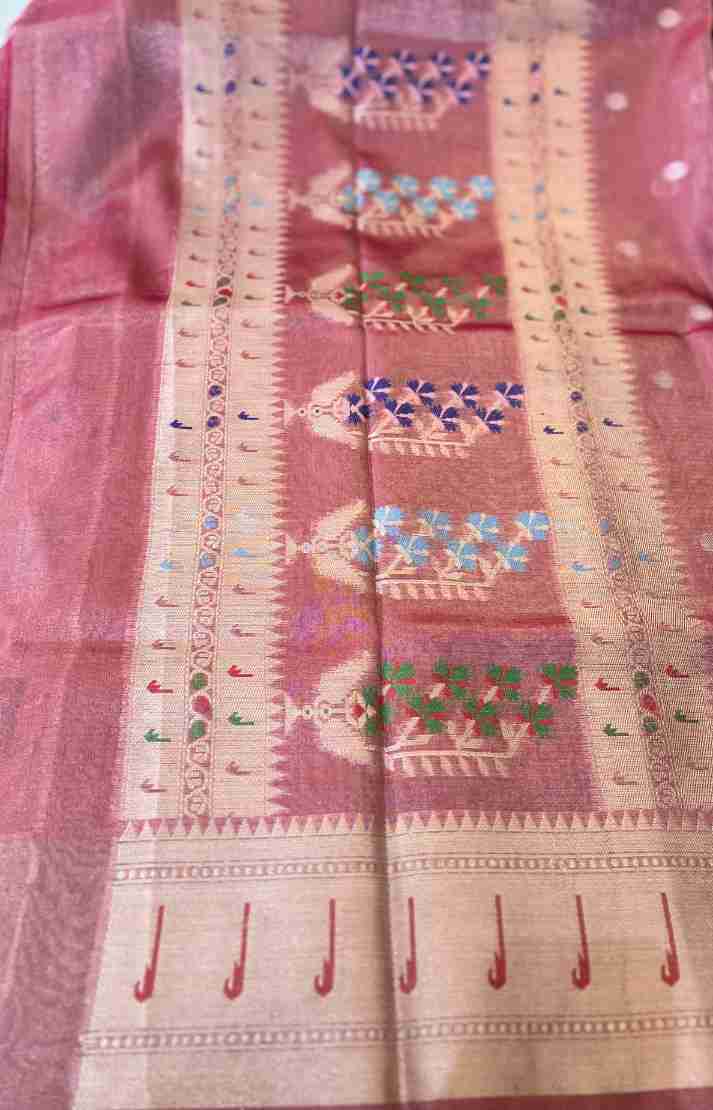 Tissue Silk Saree with Floral Buti Accents