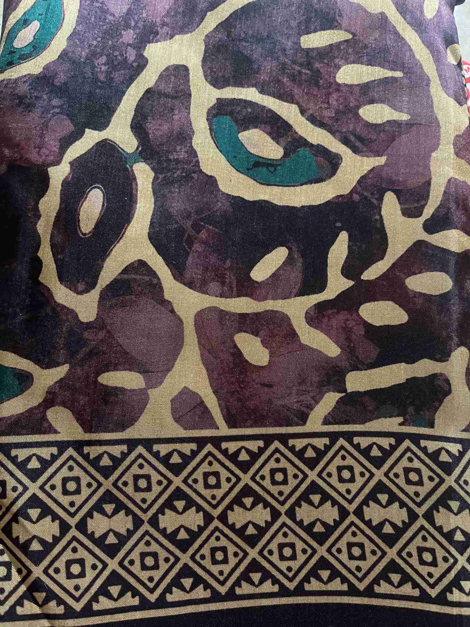 Ajrakh Printed Saree with Heritage Borders