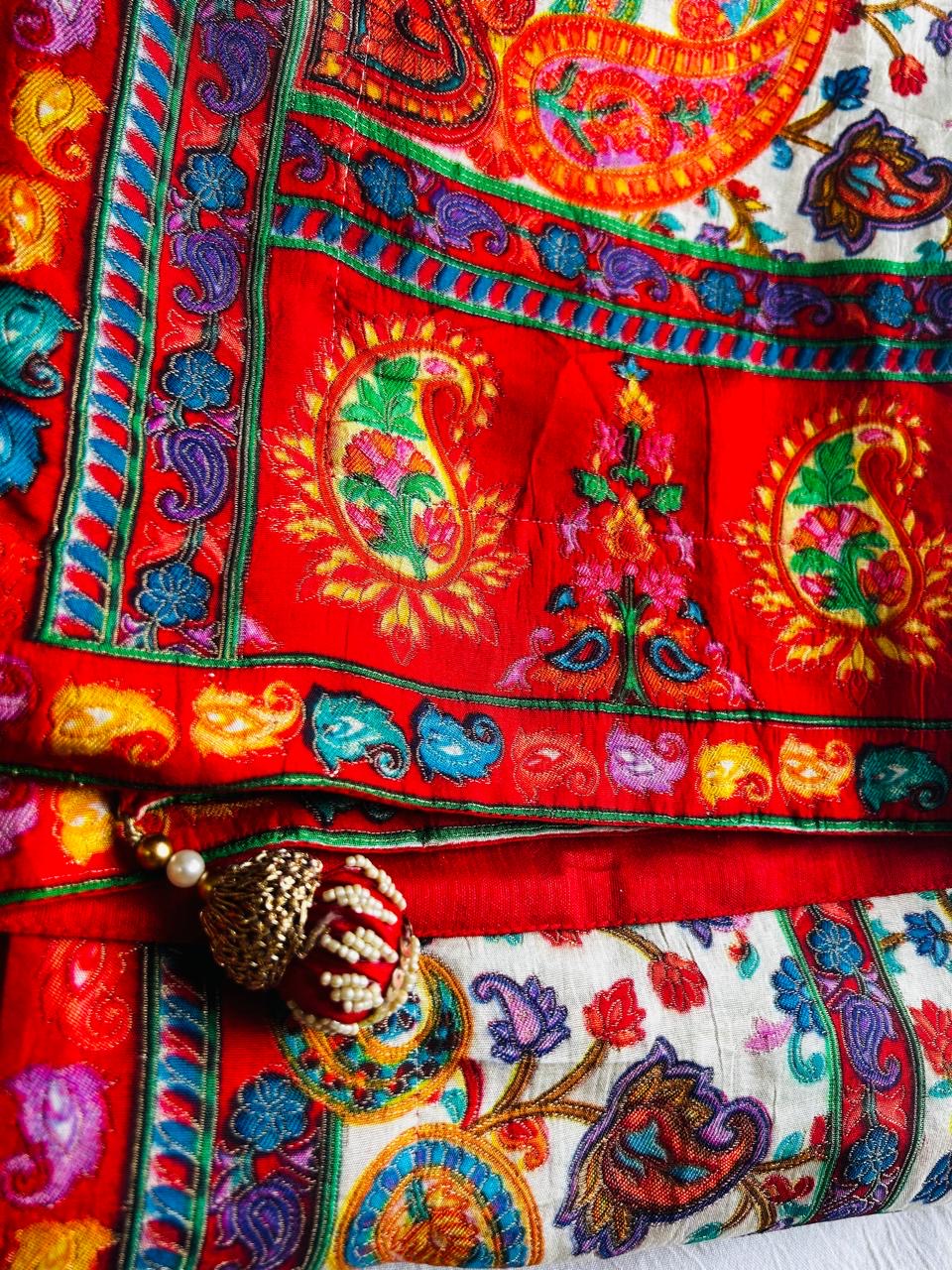 Pashmina Silk Saree in Red with Refined Woven Texture