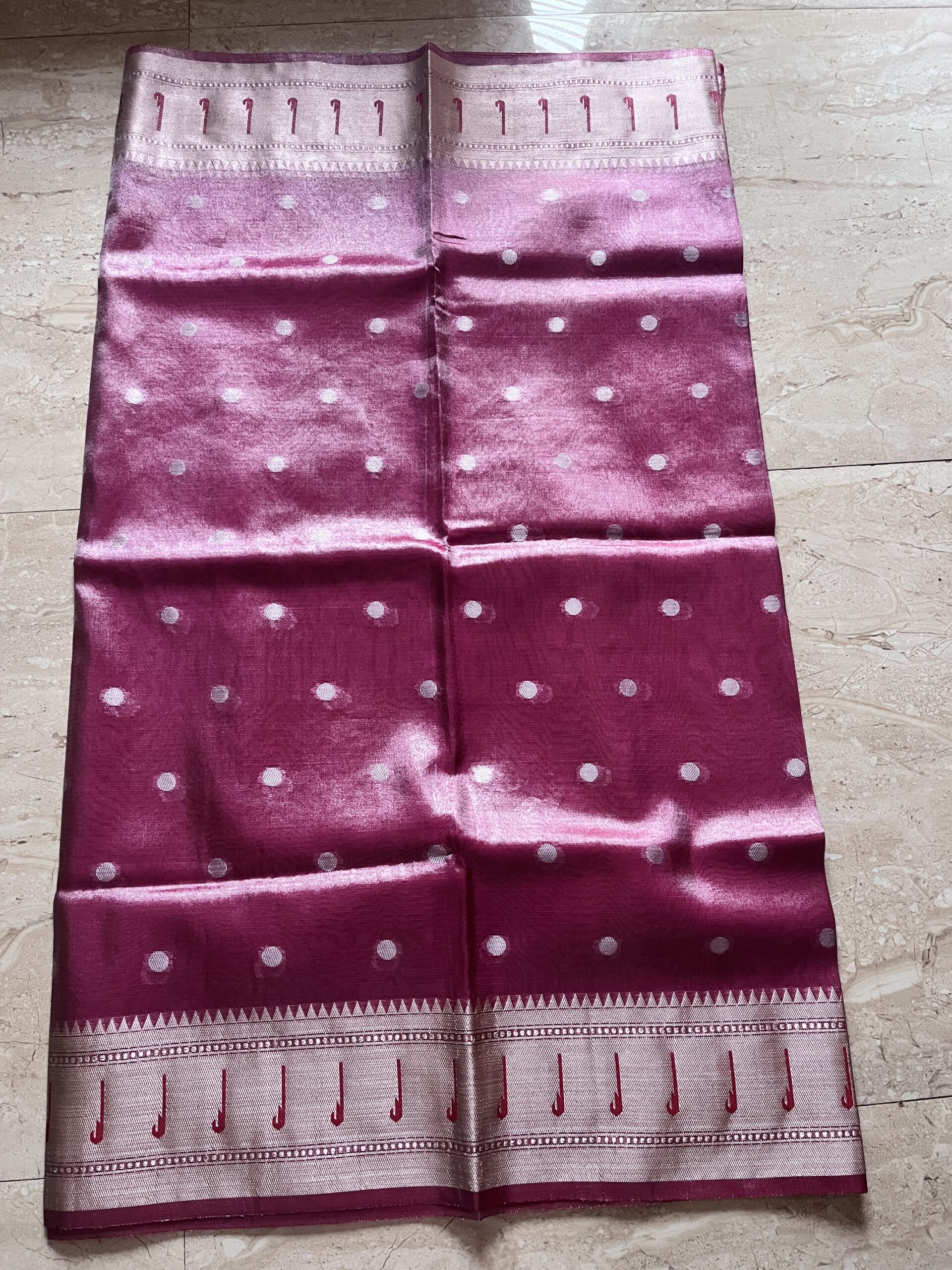 Tissue Silk Saree with Floral Buti Accents