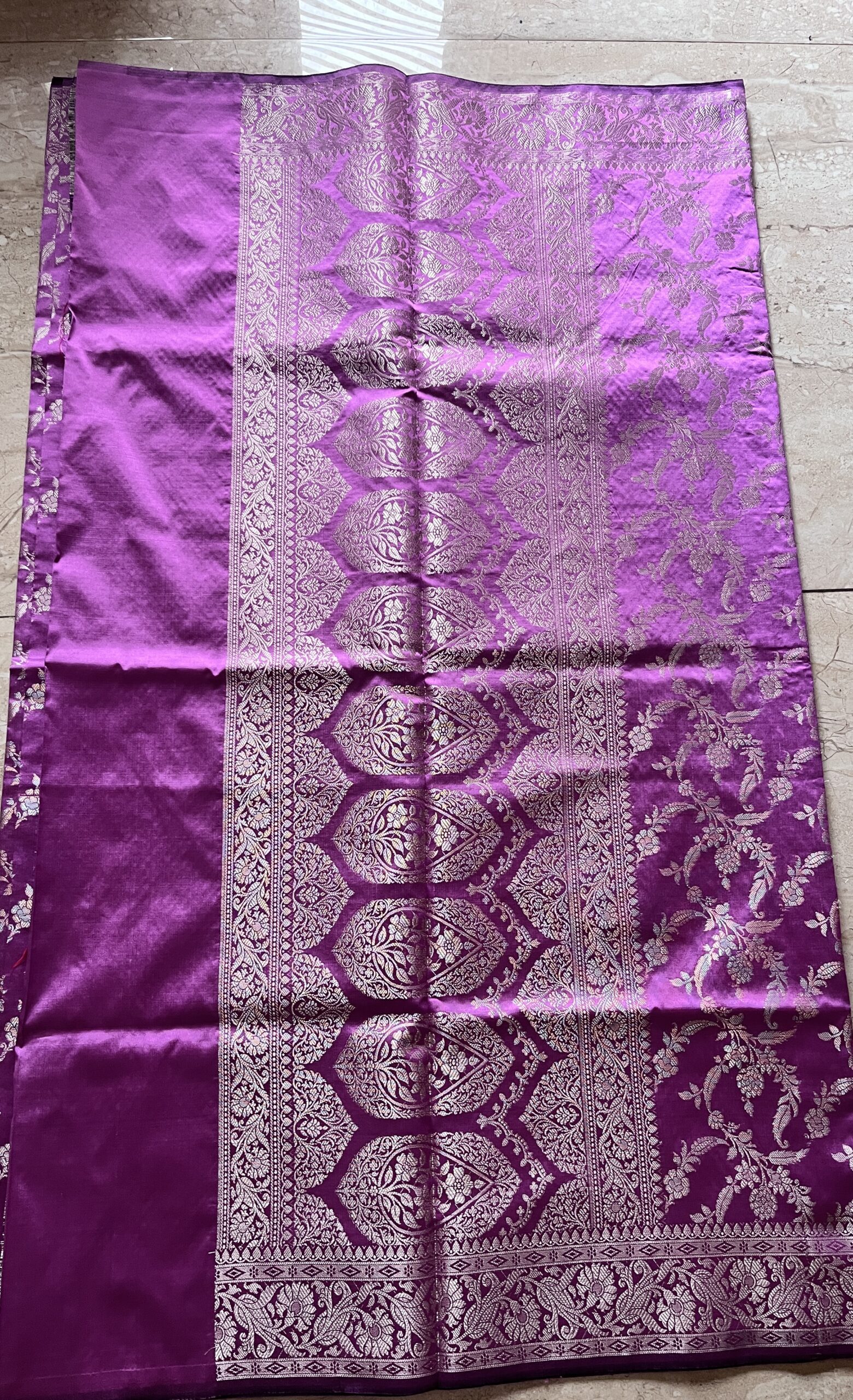 Banarasi Katan Silk Saree in Purple with Zari Work