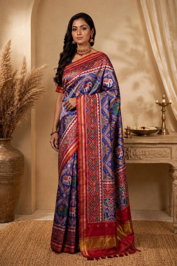 Woman in vibrant pink saree